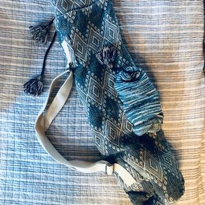 Yoga bag with water bottle holder strap and side pocket